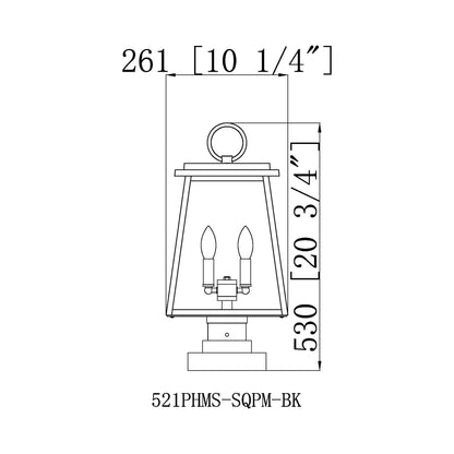 Broughton 521S Outdoor Pier Mount Light - line drawing.