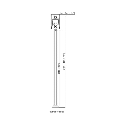 Broughton 536P Outdoor Post Light - line drawing.