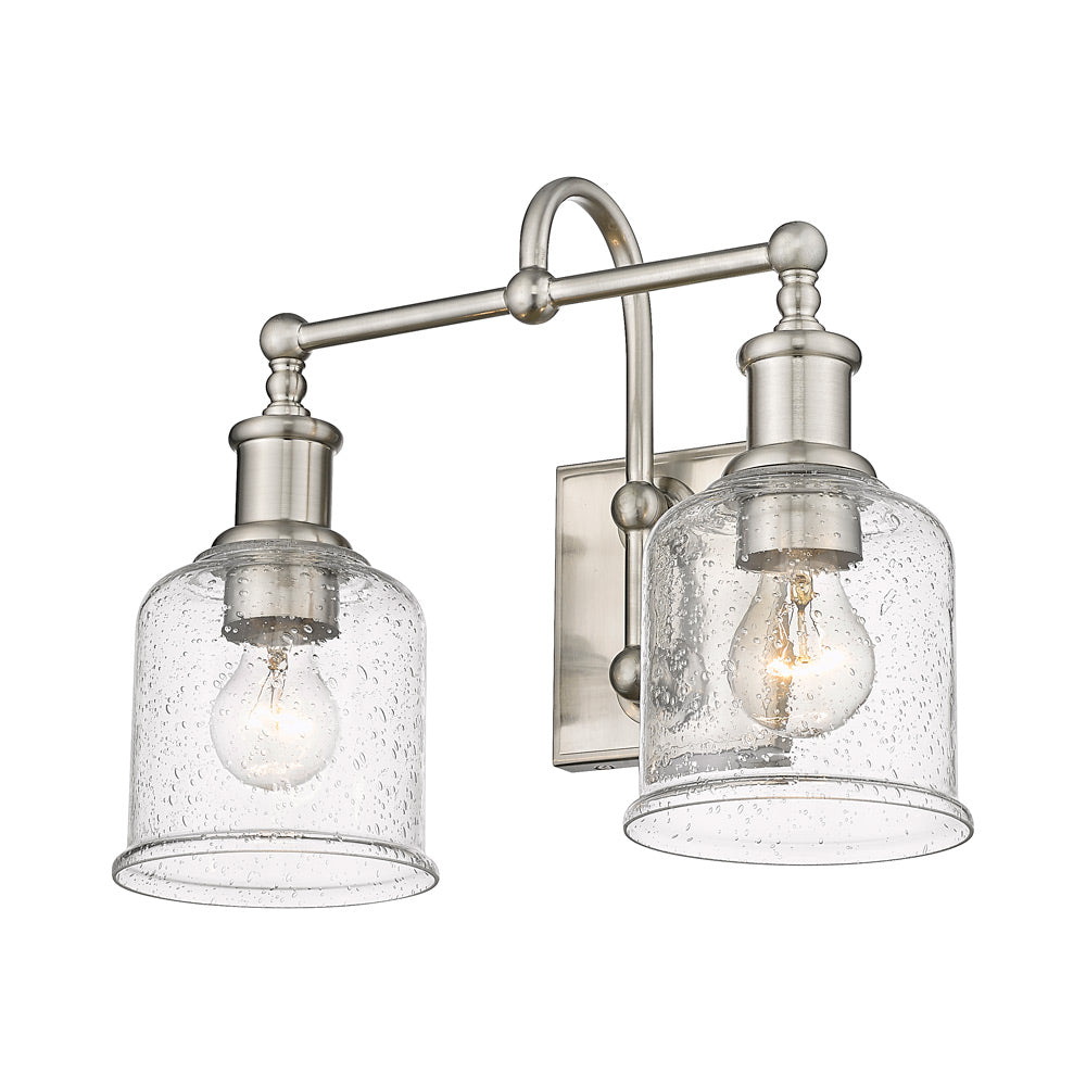 Bryant Bath Vanity Light in Brushed Nickel/Clear Seedy (2-Light).