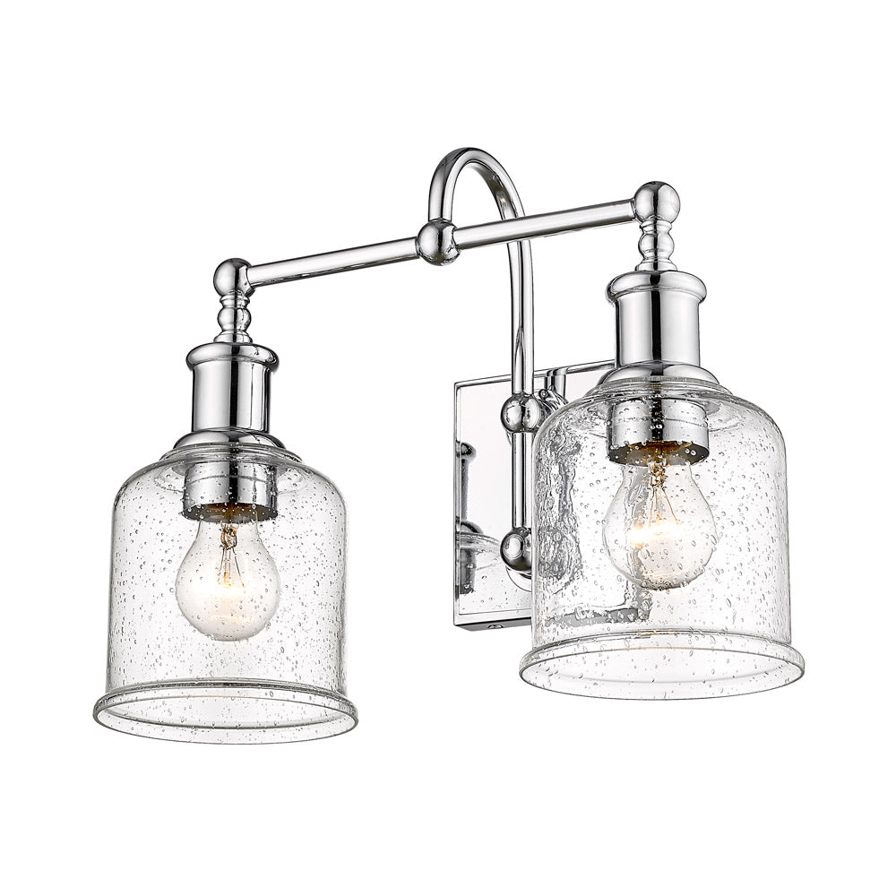 Bryant Bath Vanity Light in Chrome/Clear Seedy (2-Light).