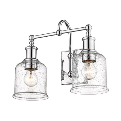 Bryant Bath Vanity Light in Chrome/Clear Seedy (2-Light).