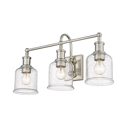 Bryant Bath Vanity Light in Brushed Nickel/Clear Seedy (3-Light).