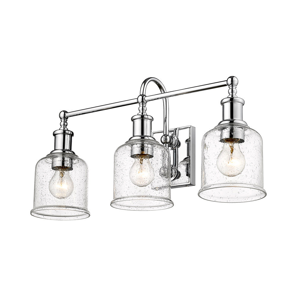 Bryant Bath Vanity Light in Chrome/Clear Seedy (3-Light).