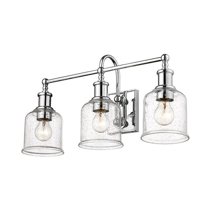 Bryant Bath Vanity Light in Chrome/Clear Seedy (3-Light).
