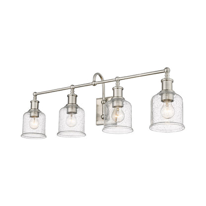 Bryant Bath Vanity Light in Brushed Nickel/Clear Seedy (4-Light).