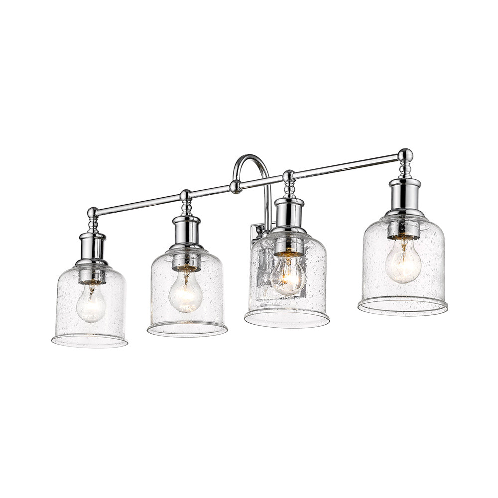 Bryant Bath Vanity Light in Chrome/Clear Seedy (4-Light).