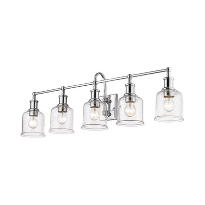 Bryant Bath Vanity Light in Chrome/Clear Seedy (5-Light).