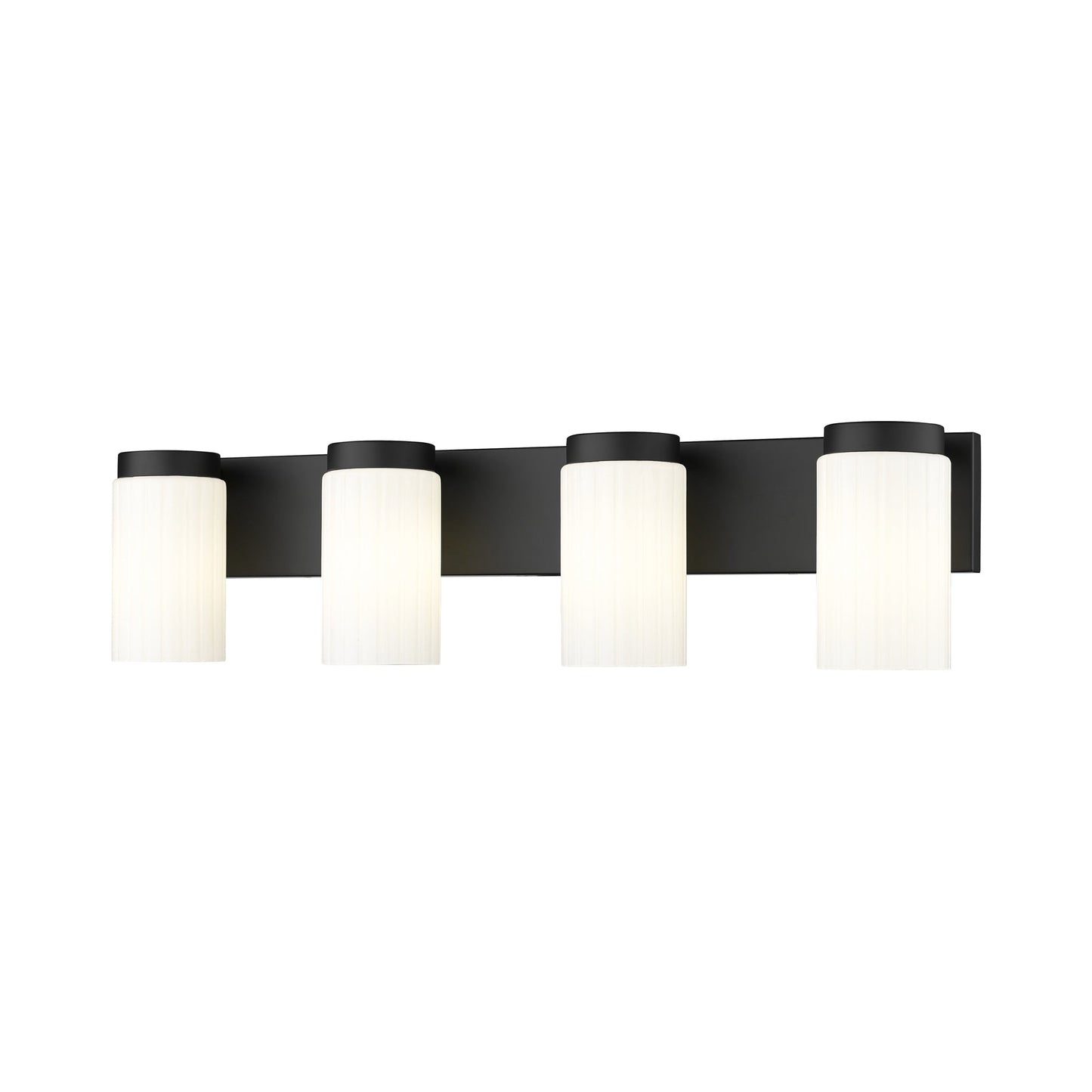 Burk Bath Vanity Light in Matte Black (4-Light).