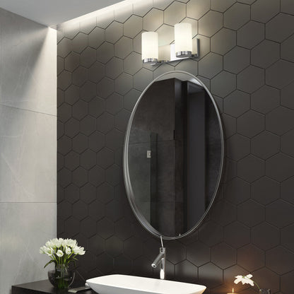 Burk Bath Vanity Light in bathroom.