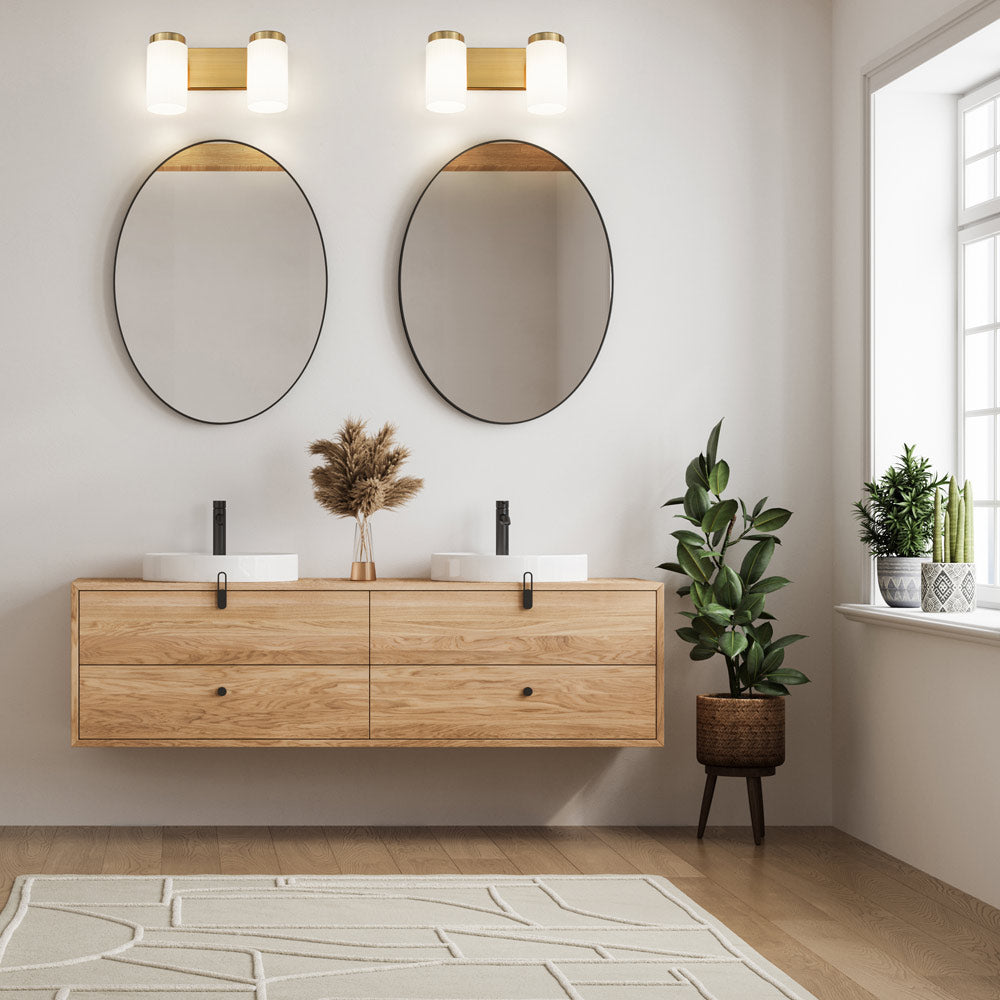 Burk Bath Vanity Light in bathroom.