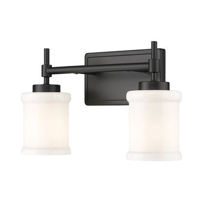 Cadoc Bath Vanity Light in Matte Black (2-Light).
