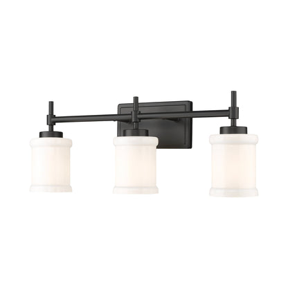 Cadoc Bath Vanity Light in Matte Black (3-Light).