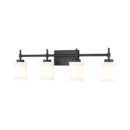 Cadoc Bath Vanity Light in Matte Black (4-Light).