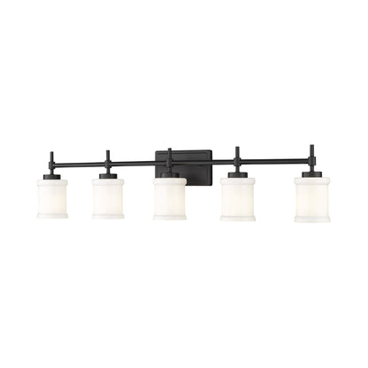 Cadoc Bath Vanity Light in Matte Black (5-Light).