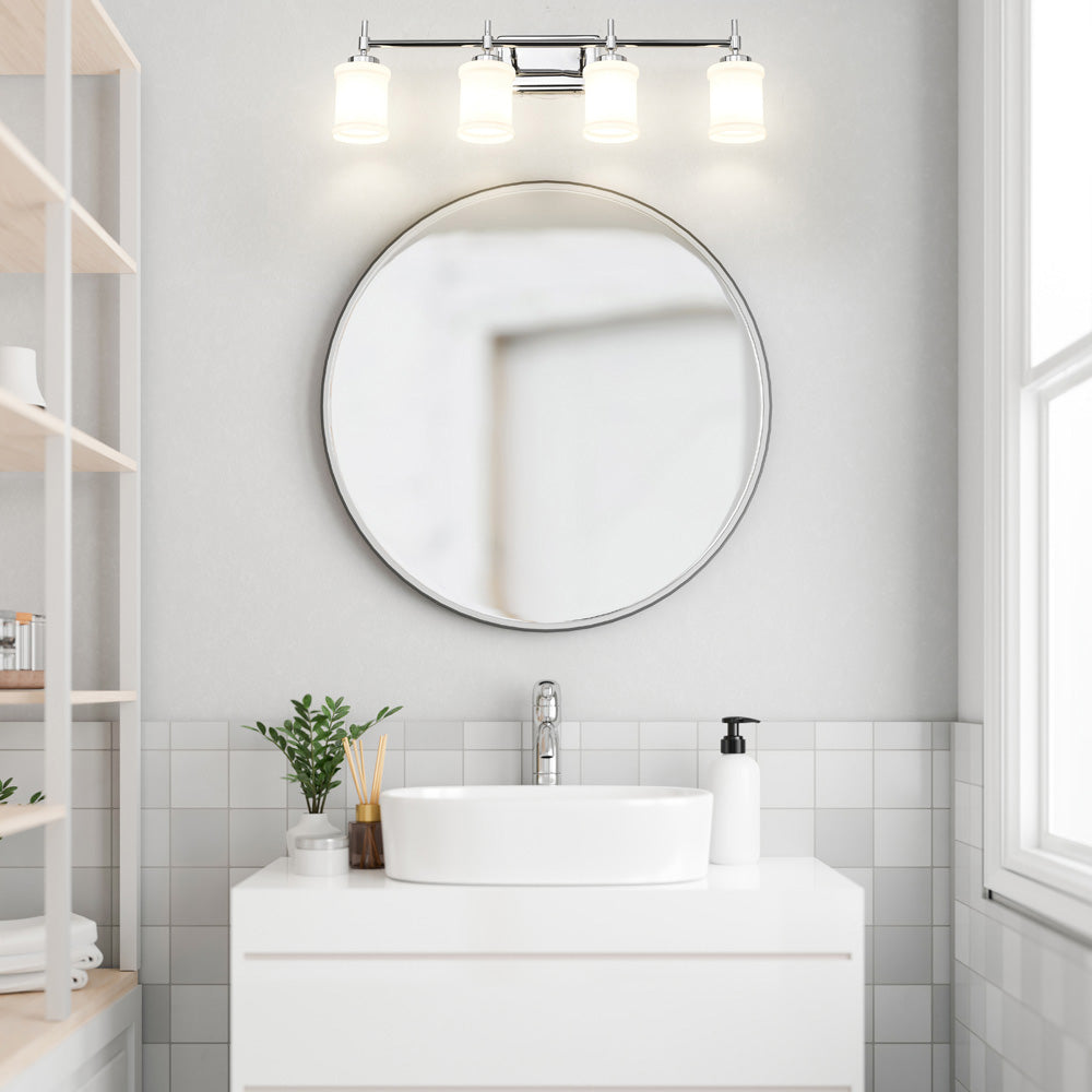 Cadoc Bath Vanity Light in bathroom.