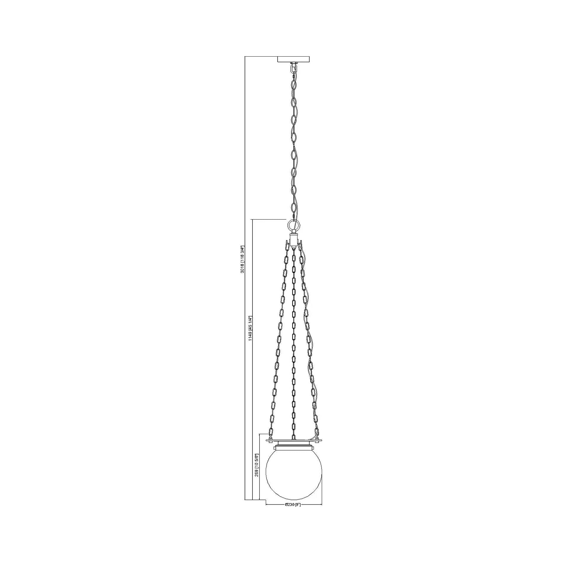 Calhoun Pendant Light - line drawing.