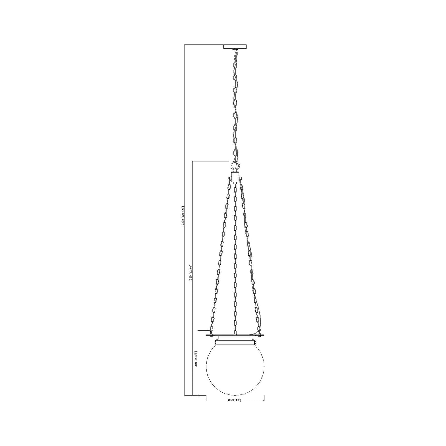 Calhoun Pendant Light - line drawing.