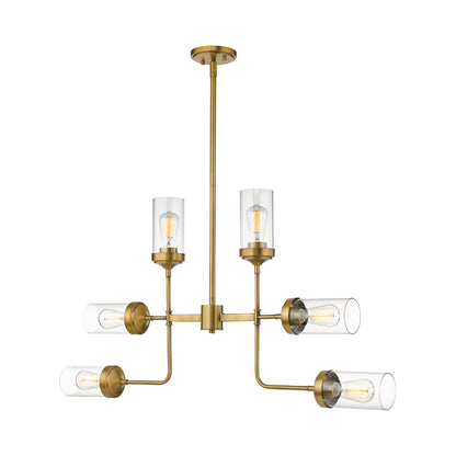 Calliope Chandelier in Foundry Brass (6-Light).