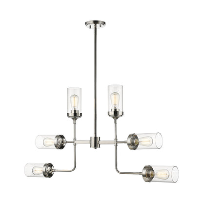 Calliope Chandelier in Polished Nickel (6-Light).