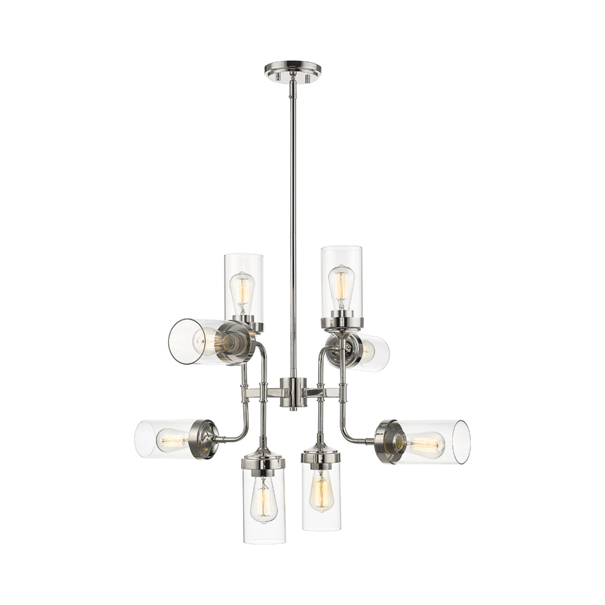 Calliope Chandelier in Polished Nickel (8-Light).