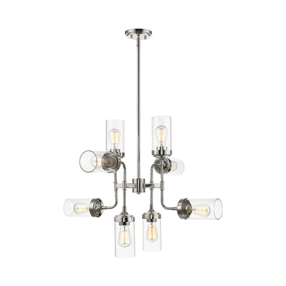 Calliope Chandelier in Polished Nickel (8-Light).