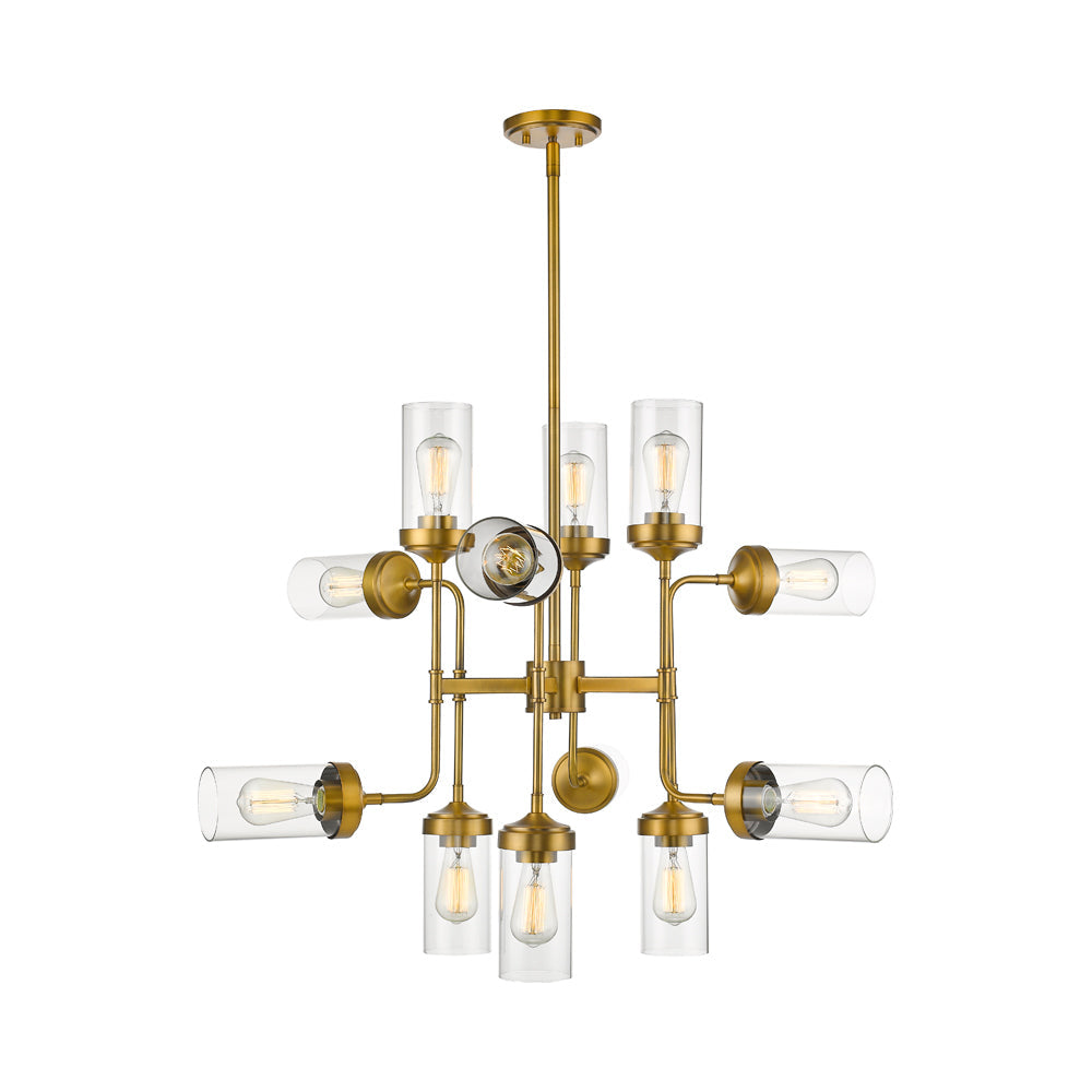 Calliope Chandelier in Foundry Brass (12-Light).