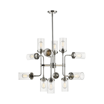Calliope Chandelier in Polished Nickel (12-Light).