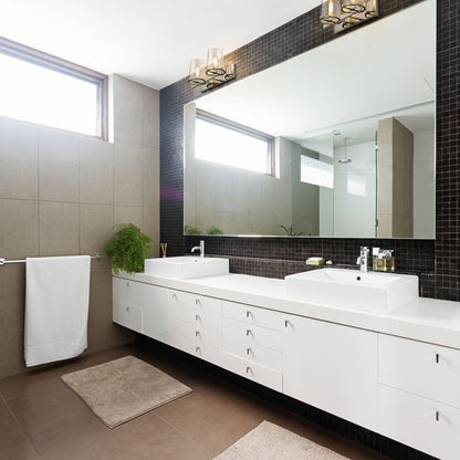 Callista Bath Vanity Light in bathroom.