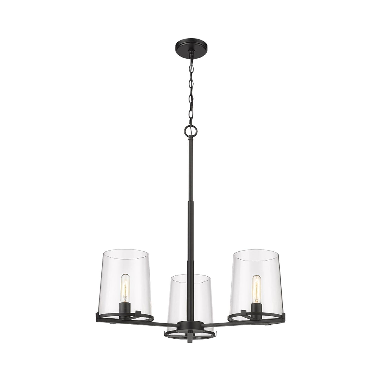 Callista Chandelier in Matte Black (3-Light).