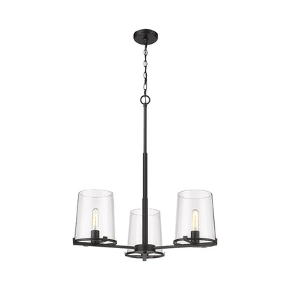 Callista Chandelier in Matte Black (3-Light).