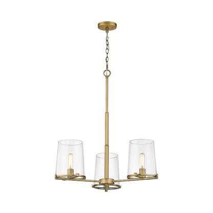 Callista Chandelier in Rubbed Brass (3-Light).