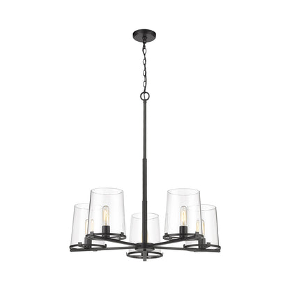 Callista Chandelier in Matte Black (5-Light).