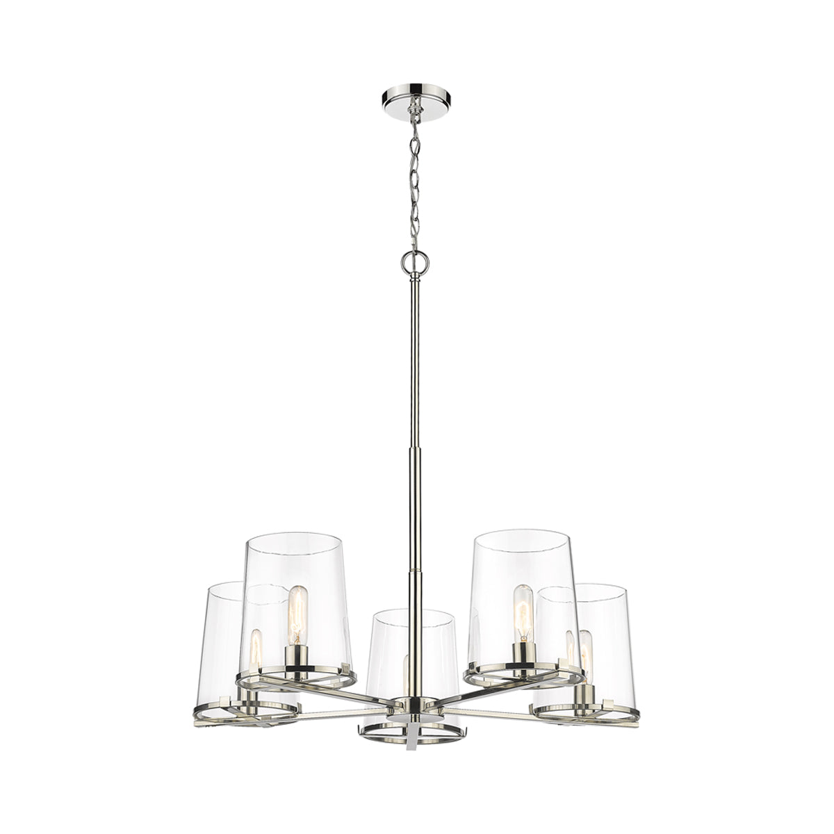 Callista Chandelier in Polished Nickel (5-Light).