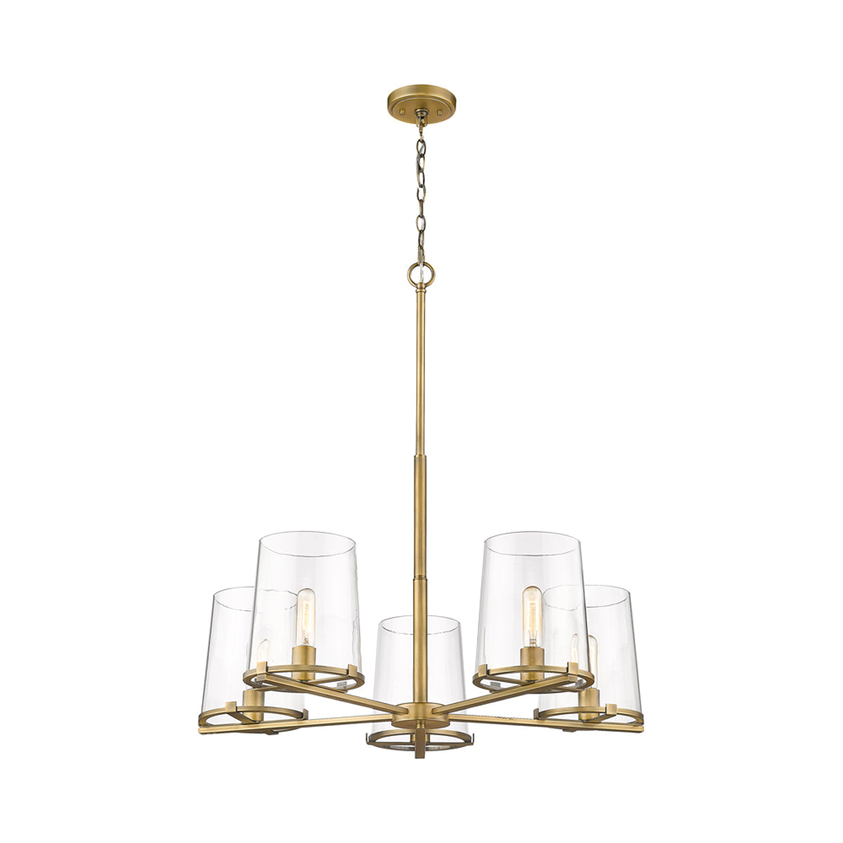 Callista Chandelier in Rubbed Brass (5-Light).