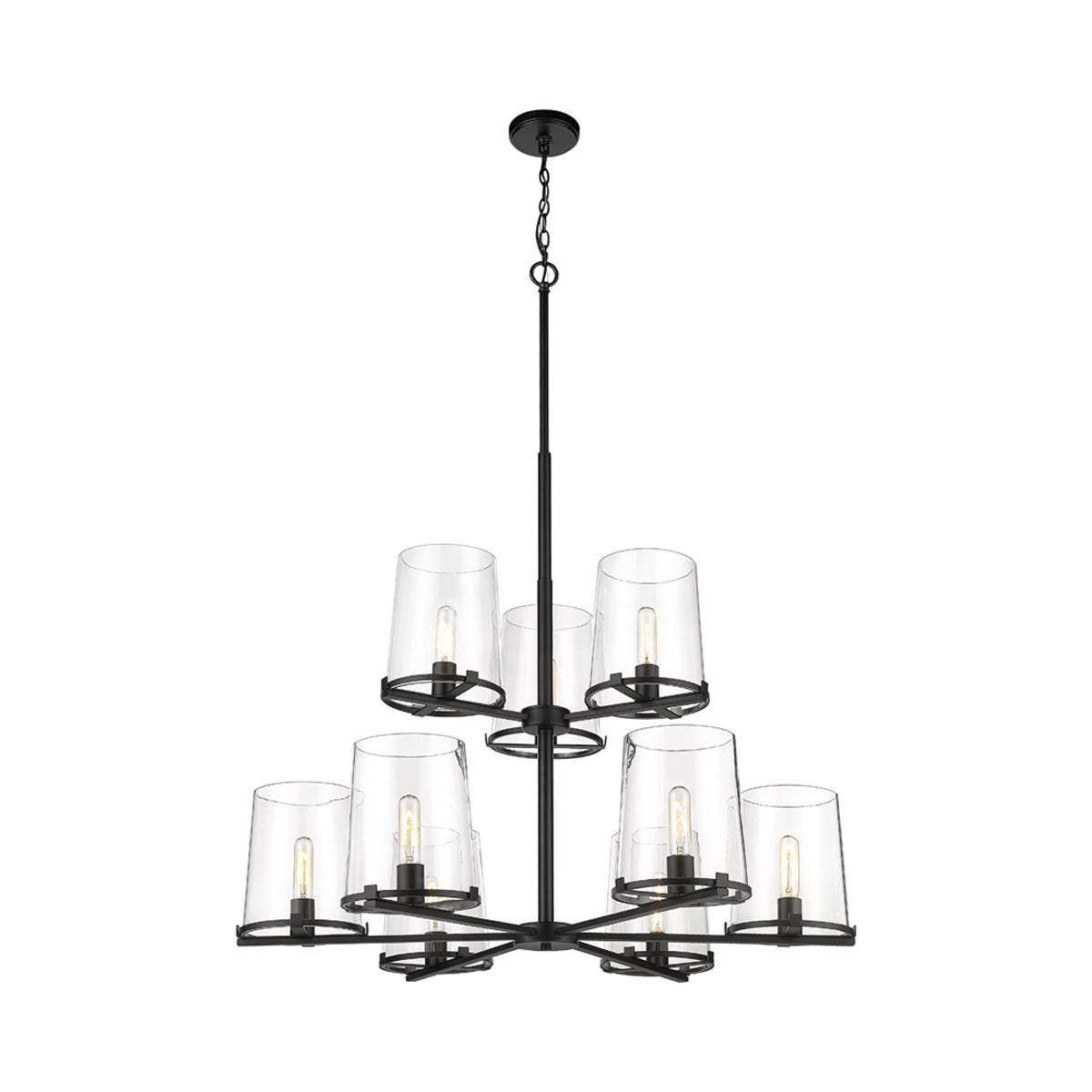 Callista Chandelier in Matte Black (9-Light).