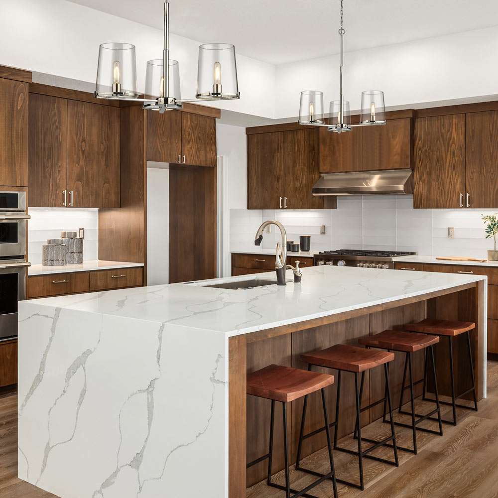 Callista Chandelier in kitchen.
