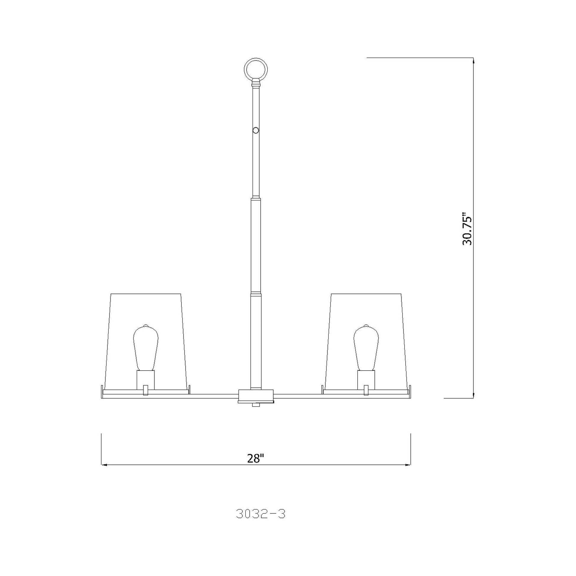 Callista Chandelier - line drawing.