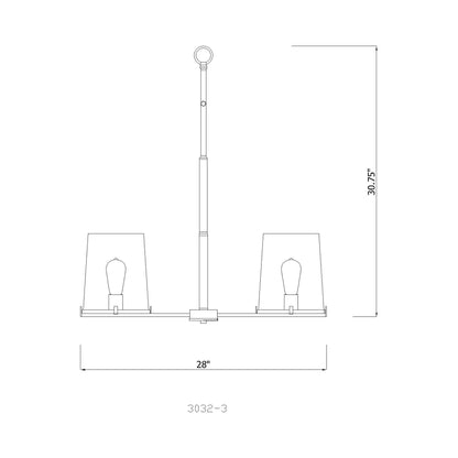 Callista Chandelier - line drawing.