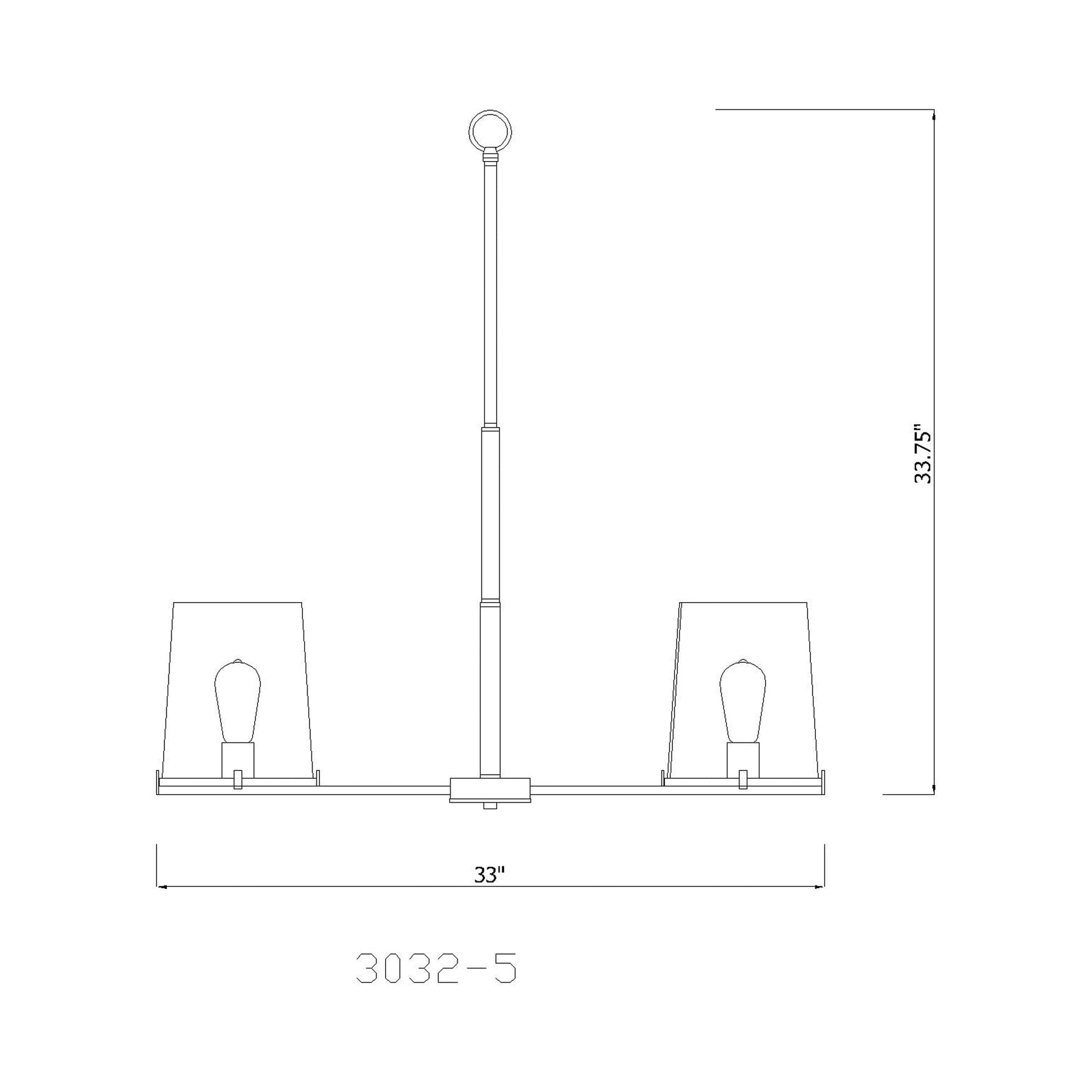 Callista Chandelier - line drawing.