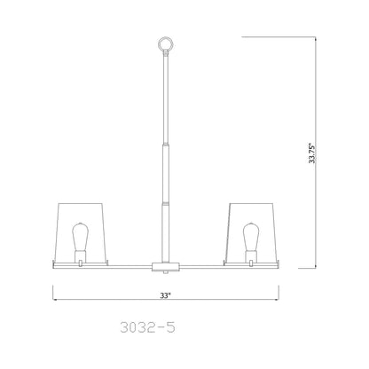 Callista Chandelier - line drawing.