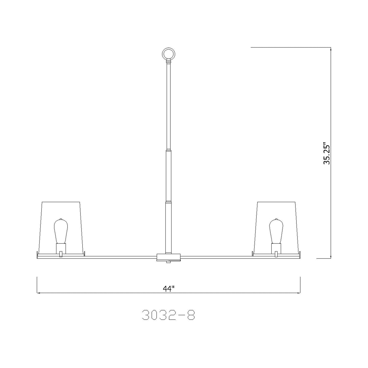 Callista Chandelier - line drawing.