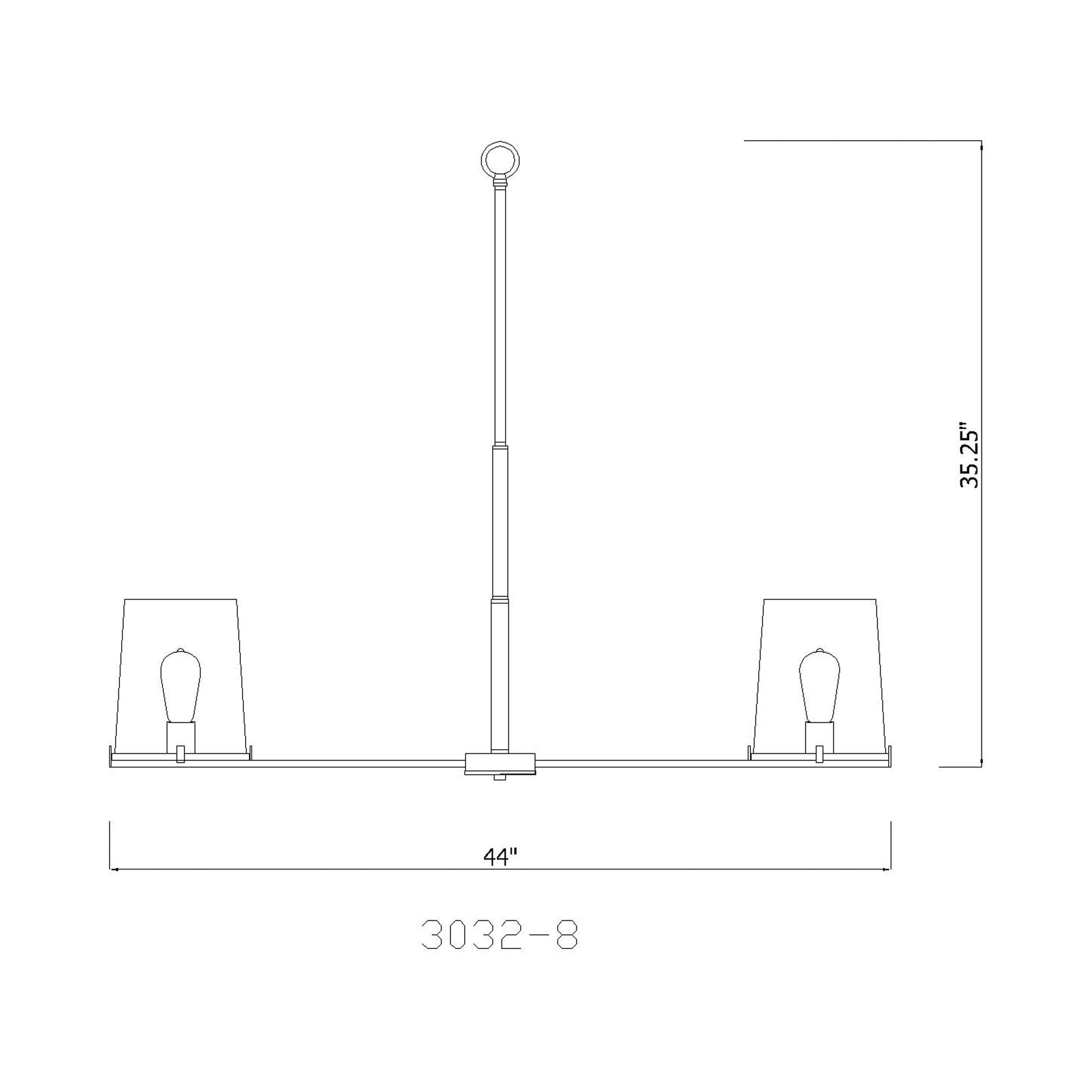 Callista Chandelier - line drawing.
