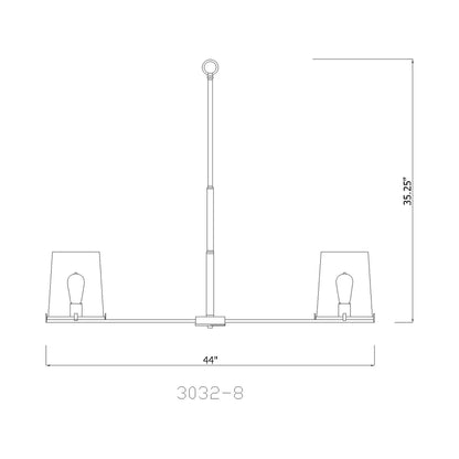 Callista Chandelier - line drawing.