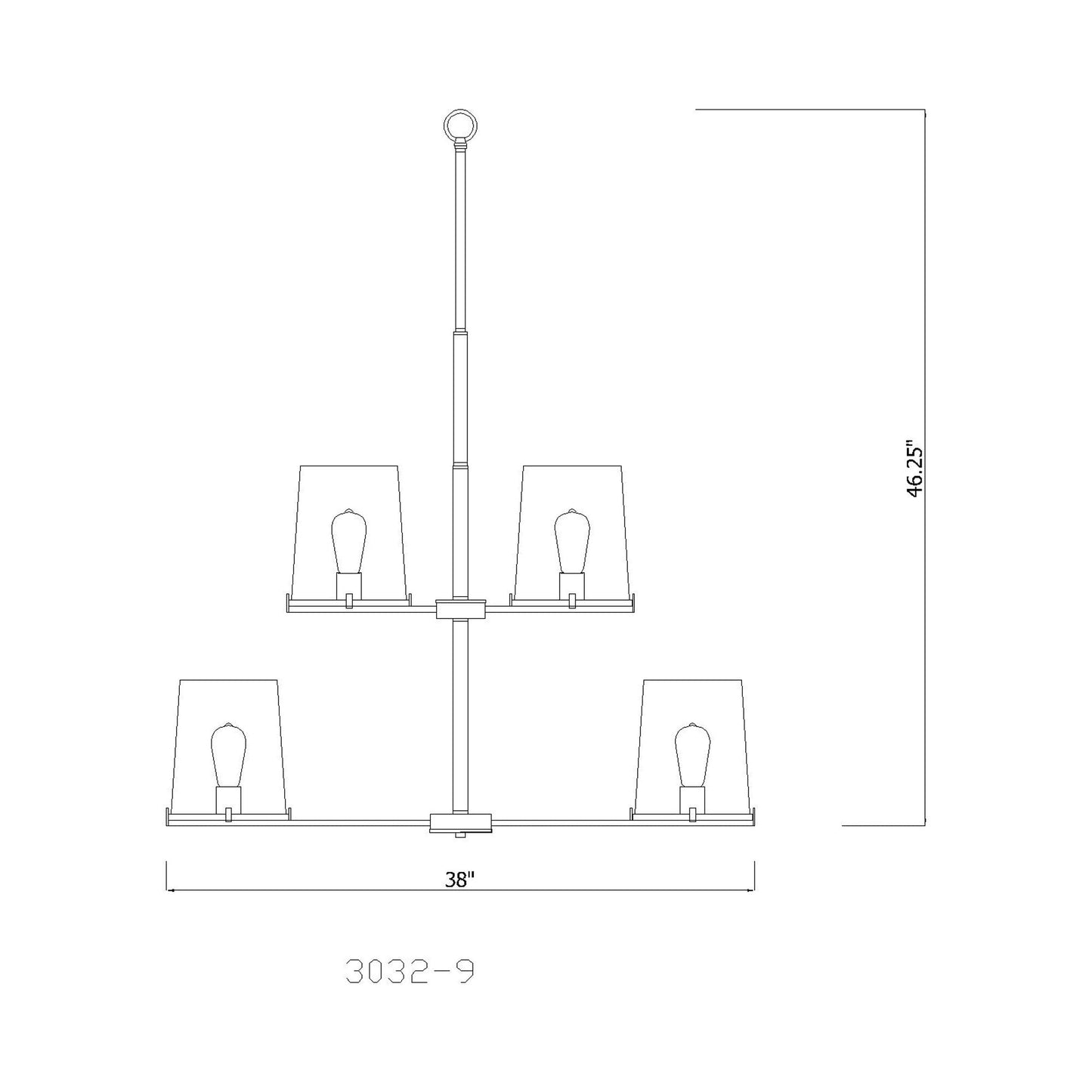 Callista Chandelier - line drawing.