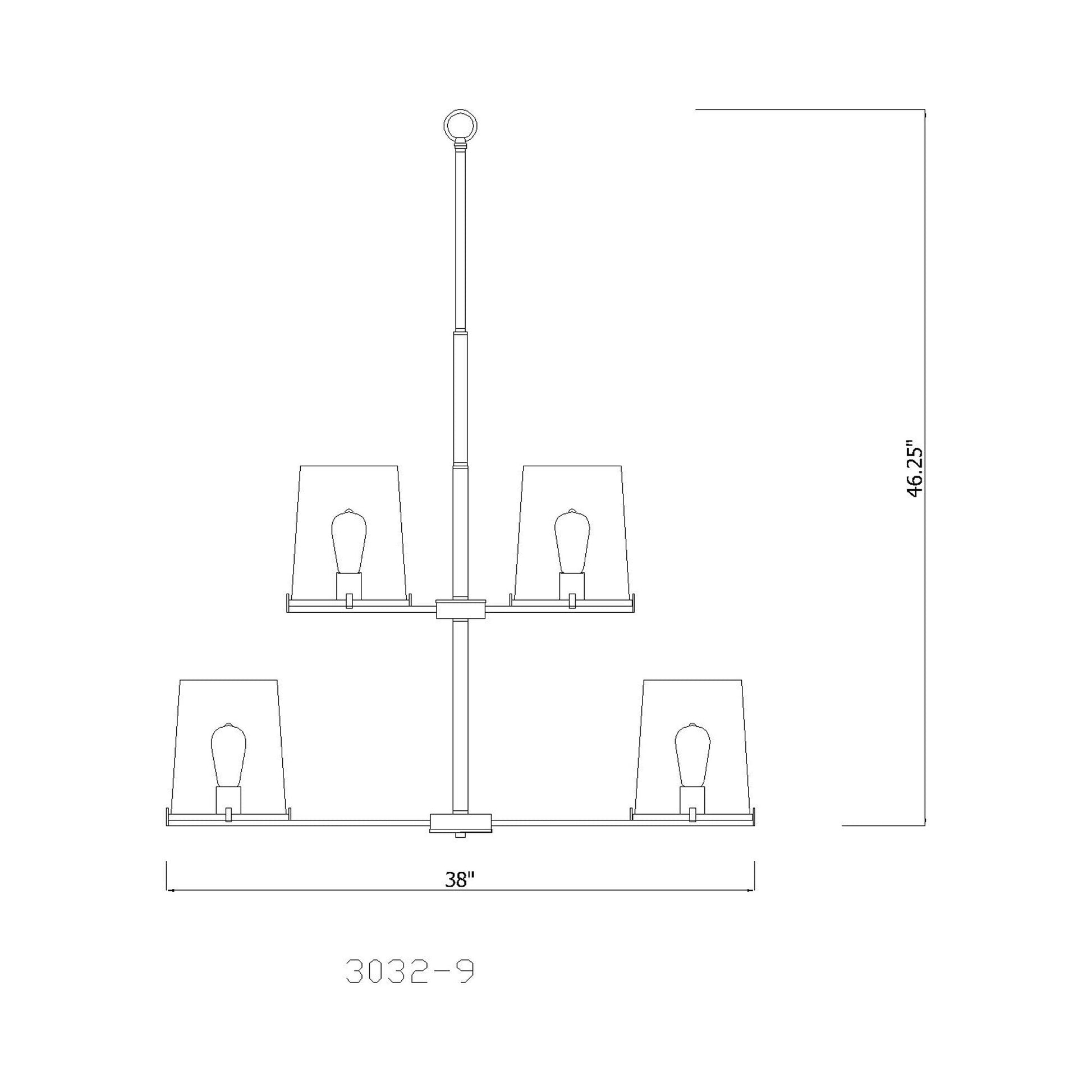 Callista Chandelier - line drawing.