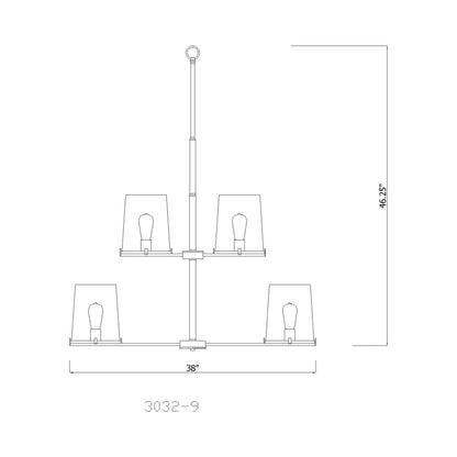 Callista Chandelier - line drawing.