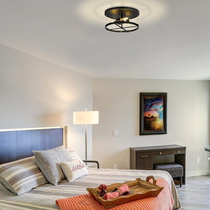 Callista Flush Mount Ceiling Light in bedroom.