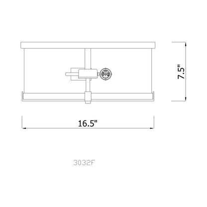 Callista Flush Mount Ceiling Light - line drawing.