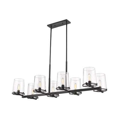 Callista Linear Chandelier in Matte Black (8-Light).