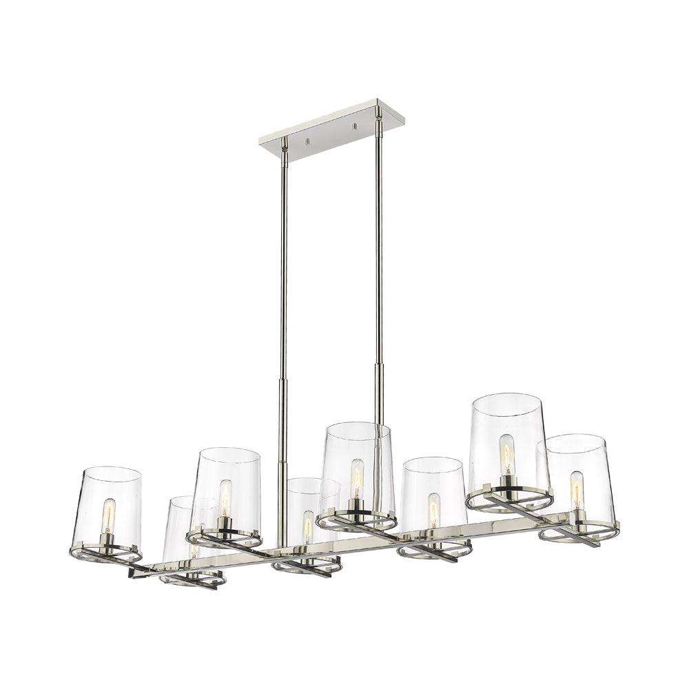 Callista Linear Chandelier in Polished Nickel (8-Light).